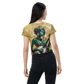 Fashionable Women's Crop Tee - Musical Paintbrush Design
